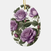 Décoration En Céramique Roses de Rose pourpre, (Dos)