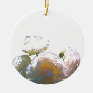 Décoration En Céramique Roses élégantes blanches pêche orange blush