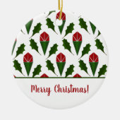 Décoration En Céramique Roses rouges Abstraites et Holly (Devant)