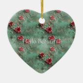 Décoration En Céramique Roses rouges vertes (Devant)