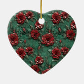 Décoration En Céramique Roses rouges vertes (Dos)