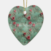 Décoration En Céramique Roses rouges vertes (Gauche)