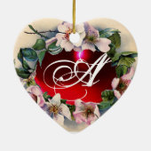 Décoration En Céramique Roses SAUVAGES AVEC MODÈLE PHOTO DE MONOGRAMME GEM (Dos)