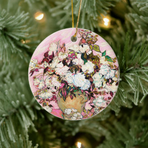 Décoration En Céramique Roses vintages dans un vase, Van Gogh