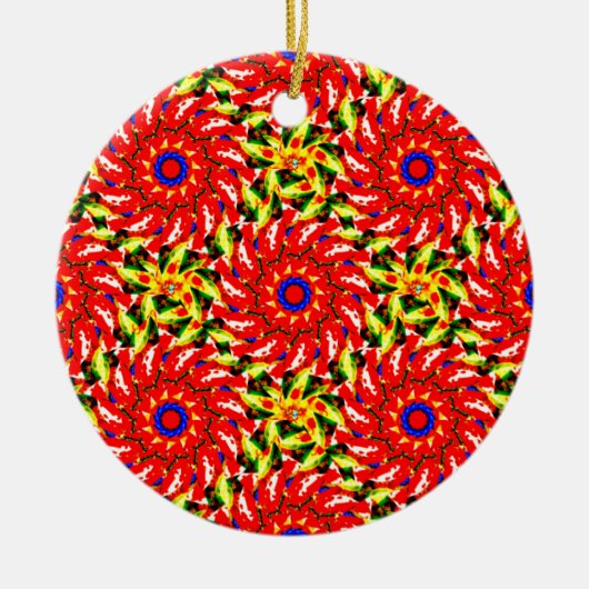 Décoration En Céramique ~ Rotating Christmas Stars Fractal ~ (Devant)