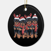 Décoration En Céramique Rottweiler Chien Noël Noël Noël Noël Famille Papa (Gauche)