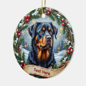 Décoration En Céramique Rottweiler Christmas Ornament (Gauche)
