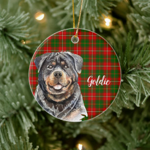 Décoration En Céramique Rottweiler personnalisé à l'aquarelle