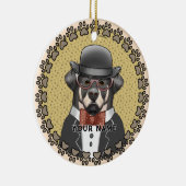 Décoration En Céramique Rottweiler porte des lunettes (Droite)