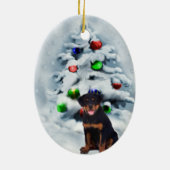 Décoration En Céramique Rottweiler Puppy Cadeaux de Noël (Dos)