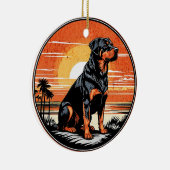 Décoration En Céramique Rottweiler Retro Sunset Dog Lover (Droite)