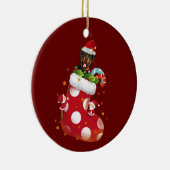 Décoration En Céramique Rottweilers avec Casquette Sock Noël (Droite)