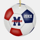 Décoration En Céramique rouge blanc bleu école esprit garçons filles socce (Devant)