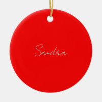 Rouge Blanc manuscrit Minimaliste Votre Nom