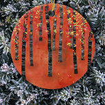 Décoration En Céramique Rouge de la forêt de Birch<br><div class="desc">Un paysage moderne peint d'un bouleau ou d'une forêt de trembles dans les tons riches de rouge,  orange et jaune. Art original de Nic Squirrell.</div>