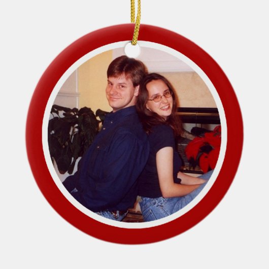 Décoration En Céramique Rouge et blanc - bilatéraux (Devant)