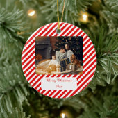 Décoration En Céramique Rouge et blanc moderne rayé