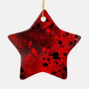 Décoration en céramique rouge et noire