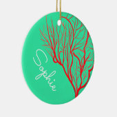 Décoration En Céramique Rouge feu corail mer thème d'art nom (Droite)