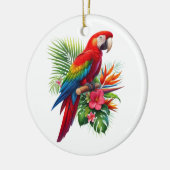 Décoration En Céramique Rouge macaw tropical floral (Gauche)