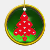 Décoration En Céramique ROUGE NOËL ARBRE VACANCES FÊTE verte (Dos)
