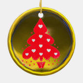 DÉCORATION EN CÉRAMIQUE ROUGE NOËL TREE FÊTE DE VACANCES JAUNE (Dos)