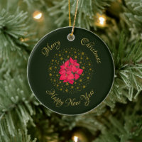 Rouge Poinsettia Plante sur parties scintillant ét