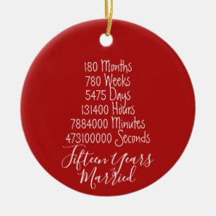 Décoration En Céramique Rouge Quinzième Anniversaire 15ème