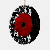 Décoration En Céramique Rouges, noirs et blancs Gerbera Daisy (Droite)