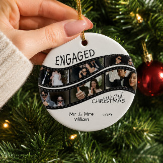 Décoration En Céramique Rouleau de photo personnalisé pour le premier Noël
