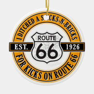 Décoration En Céramique Route 66 - L'ornement de Noël pour les caravanes