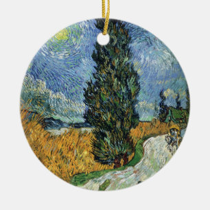 Décoration En Céramique Route avec cyprès de Van Gogh Impressionnisme