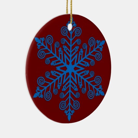 Décoration En Céramique Royal Snowburst — Blue Holiday Snowflake (Droite)