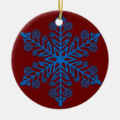 Décoration En Céramique Royal Snowburst — Blue Holiday Snowflake (Devant)