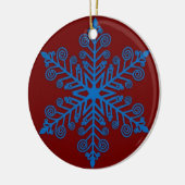 Décoration En Céramique Royal Snowburst — Blue Holiday Snowflake (Gauche)