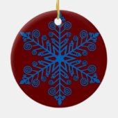 Décoration En Céramique Royal Snowburst — Blue Holiday Snowflake (Dos)