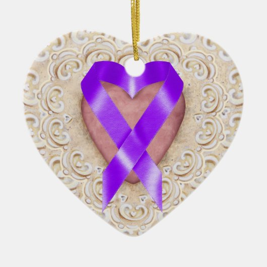 Décoration En Céramique Ruban cancéreux pancréatique du coeur - SRF (Devant)
