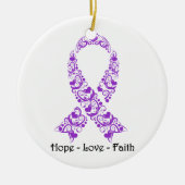 Décoration En Céramique Ruban de sensibilisation à la pourpre Hope (Devant)