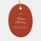 Décoration En Céramique Ruban noir festif avec Poinsettias et verdure (Dos)