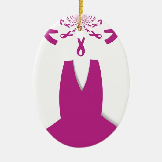 Décoration En Céramique Rubans rose Cancer du sein Sensibilisation Art Imp (Devant)