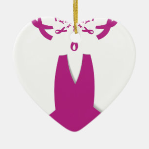 Décoration En Céramique Rubans rose Cancer du sein Sensibilisation Art Imp