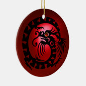 Décoration En Céramique Rubis noir et rouge de DRAGON de SERPENT (Droite)