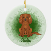 Décoration En Céramique Ruby Cavalier King Charles Spaniel Chien Sur Vert (Dos)