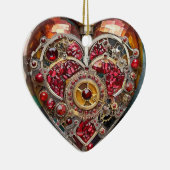 Décoration En Céramique Ruby Pomegranate Heart Steampunk Series (Droite)