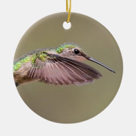 Décoration En Céramique Ruby Red Throat Hummingbird Ornament (Devant)