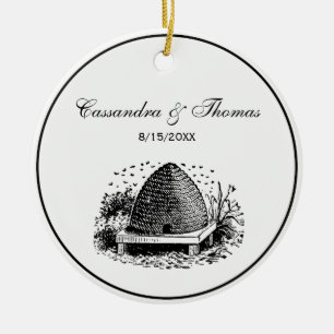 Décoration En Céramique Ruche et Abeilles #1 Héraldique Vintage