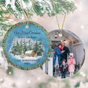 Décoration En Céramique Russe Cabine d'hiver Premier Noël Nouveau Accueil