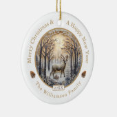 Décoration En Céramique Russe Cerf Joyeux Noël Personnalisé (Droite)