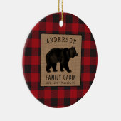 Décoration En Céramique Rustic Bear Family Cabine Red Buffalo Plaid Burlap (Droite)