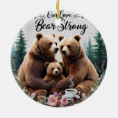 Décoration En Céramique Rustic Bear Strong Family Ceramic Circle Ornament (Dos)